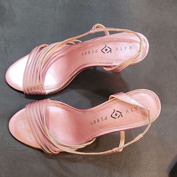 KATY PERRY BRYSON METALLIC OPEN-TOE HEEL STRAPPY SANDAL - Picture 14 of 15